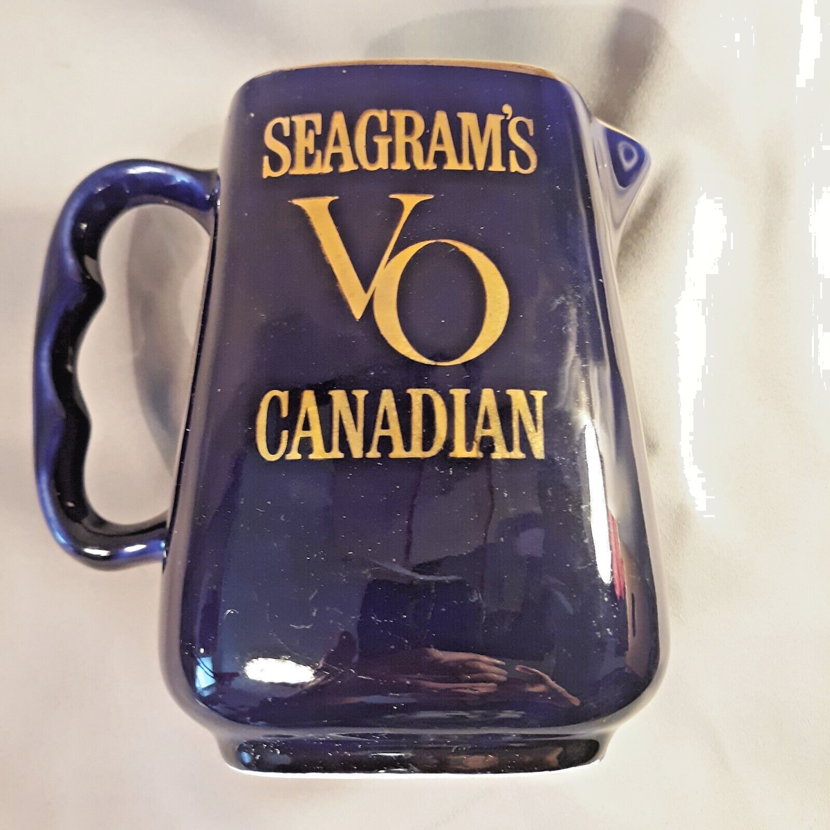 VINTAGE SEAGRAM'S VO CANADIAN WHISKEY PITCHER 5 1/4' Tall Blue | eBay
