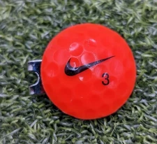 Nike Real Golf Ball Marker With Magnetic Hat Clip - Orange Ball