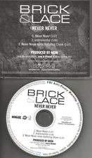 BRICK & LACE Never Never w/ RARE REMIX & INSTRUMENTAL PROMO CD single AKON prod