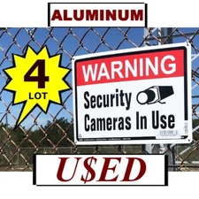 USED Warning Security Surveillance Camera 10x14" Aluminum METAL Yard Sign
