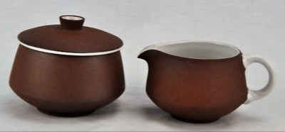 Mid Century Modern Edith Denmark brown Stoneware Creamer and Sugar(BI#MK/180924)