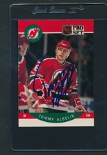 1990/91 Pro Set #162 Tommy Albelin Devils Signed Auto *D5287