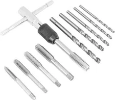 T-Handle Tap Wrench Kit with 5pcs M3 M4 M5 M6 M8 Machine Thread Taps Set Tapp...
