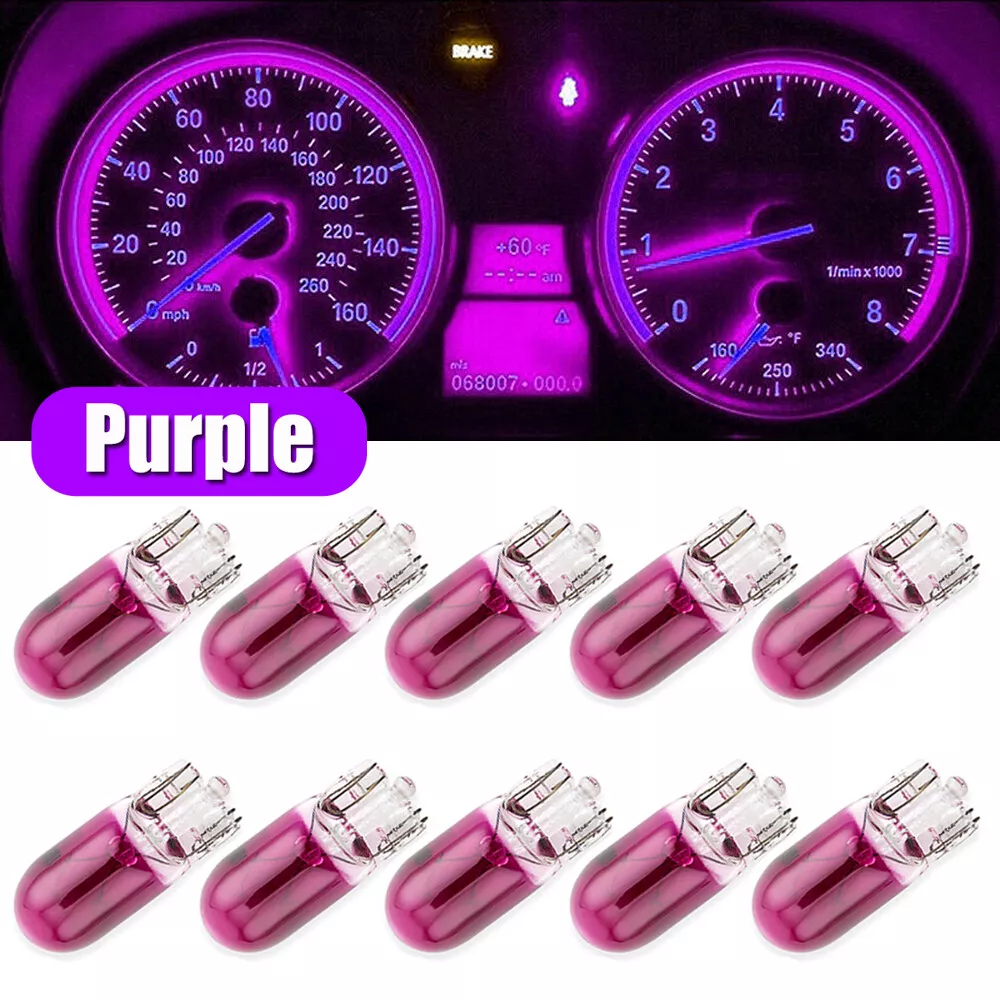 10pcs T10 168 Purple Halogen Bulbs Car Globe Xenon Side Light Headlight Lamp