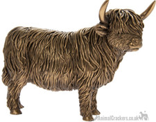 Bronze Highland Cow ornament figurine Leonardo Reflections Bronzed gift boxed