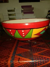 Lumela, South Africa, Enamelware, Red Serving Bowl