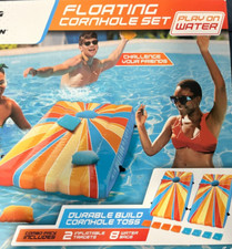 Cipton Inflatable Floating Cornhole Toss for Pools 2 Targets, 8 Water Bags NEW