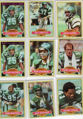 Philadelphia Eagles 1980 Lot 12 cards ex-nmt Lot 4