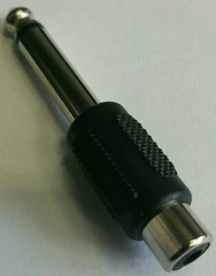 6.35mm Mono Plug To RCA Phono Socket Adapter Guitar Jack To DUFT