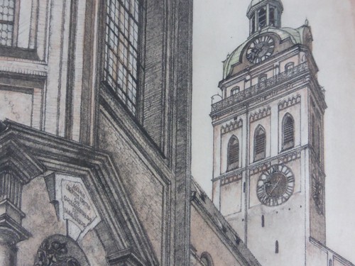 Hannes Rischert (1901 München - 1984 Diessen) Grafik München Peterskirche - Picture 6 of 10