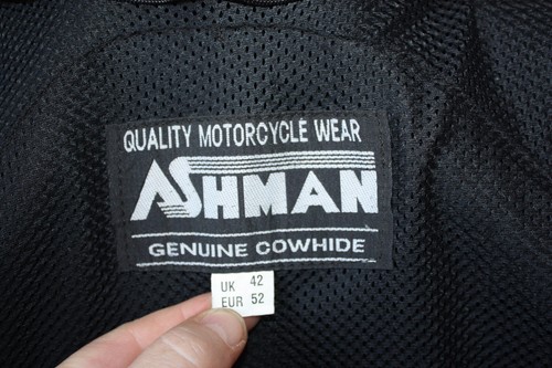 Vtg Ashman black cowhide leather biker cafe racer jacket large 42 motorcycle - Picture 14 of 15