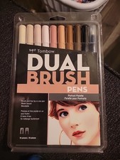 Tombow Dual Brush Pens Fine and Brush Tip Portrait Palette, 10 Pieces