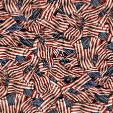 Timeless Treasures - Path To Freedom - Packed American Flags - USA, Fabric BTY