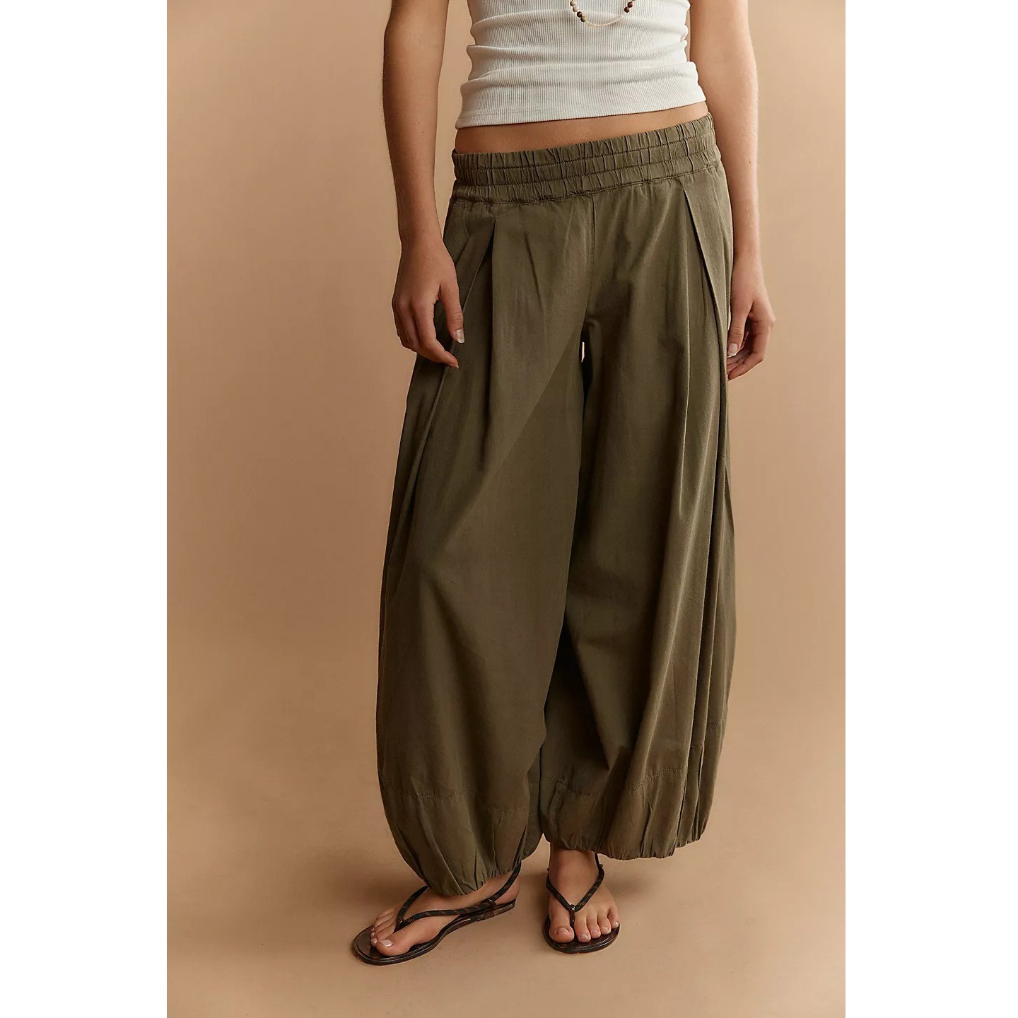 Free People Moonflower Balloon Trousers Pants Mid Rise Pull-on Solid L 290140