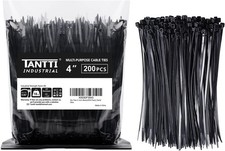 Zip Ties 4 inch 150 or 200 Pack Small Zip Ties with 18 lb Tensile Strength Black