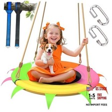 Saucer Swing for Kids Outdoor - 400lb Heavy-Duty Tree Swing with Adjustable