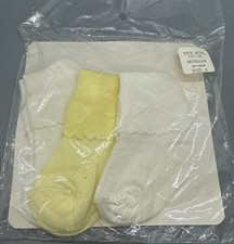 Vintage Lot Of 3 Toddler Baby Socks Size 4 NOS 100 Mercerized Cotton Scalloped