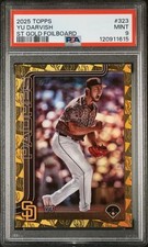 PSA 9 - 2025 Topps Series 1 Gold Foil Board Spring Training - #323 Yu Darvish