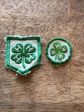 Vintage 1950s 4-H Twill Embroidered Badge Patches