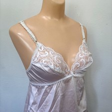 Vintage Y2K Babydoll Fairy Satin Camisole Size 36 Cottage Coquette Dainty