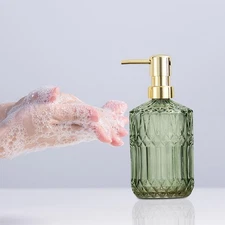 400ML Travel Soap Dispenser Lotion Pump Refill Empty Bottle Green