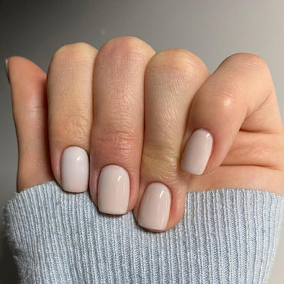 Extra Short Press on Nails, Milky White Squoval Fake Nails, Reusable Nail Kit wi