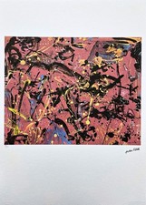 JACKSON POLLOCK - Red composition - signed, numbered edition 37/300,50x70 cm