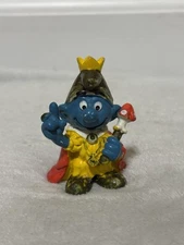 Vintage SMURFS King Emperor Smurf 20046 Peyo Bully Schleich PVC Figurine 1978