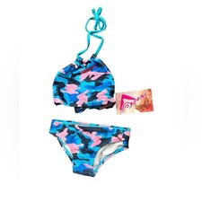 KANU SURF girls camo pattern MAHINA size 4 bikini swimsuit set style #6533 NWT