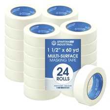 MASKING TAPE for Painting Craft 5.5 Mil 1.5" x 60 yd 24 Rolls SPARTAN INDUSTRIAL