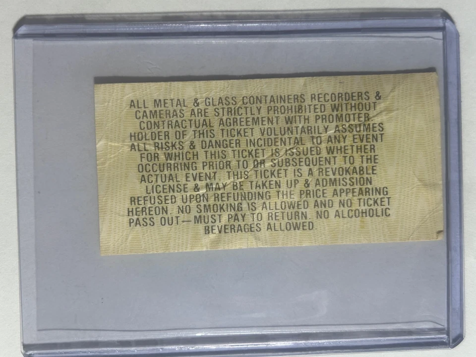 BOLETO DE CONCIERTO USADO ORIGINAL ZZ TOP 1 DE ENERO 1983 ELIMINATOR TOUR Foto 2 de 2