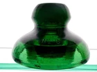 EXCEPTIONAL- DARK YELLOW GREEN W/ AMBER No 16 Glass Power Cabletop Insulator