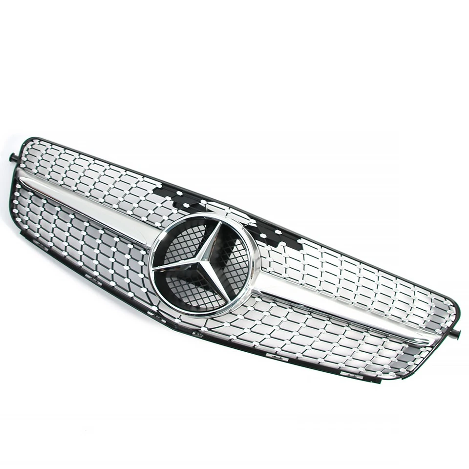 Grille w/Emblem For Mercedes Benz W204 C-Class 2008-2014 Front Grill C300 C350 - Image 3 of 4