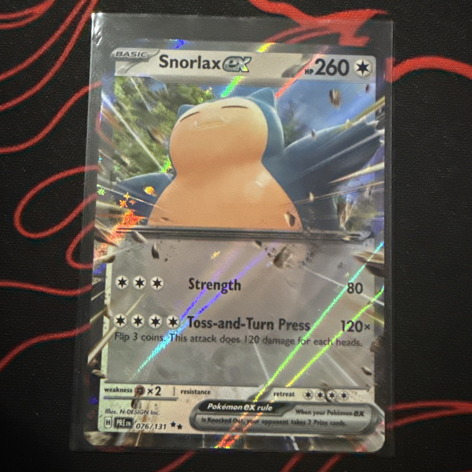Snorlax Ex 76/131 Pokémon Prismatic Evolutions Double Rare Holo NM Pack Pull