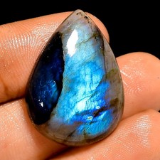 25 Ct Natural Flashy Labradorite Pear Shape Cabochon Loose Gemstone 26X19X6 mm