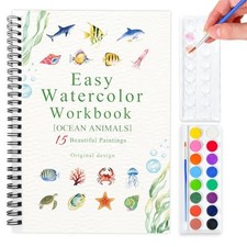 Watercolor Workbook 15 Different Patterns of with palette Ocean Animals