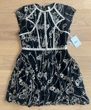 Free People Laurel Lace Dress BLACK COMBO Sz 6