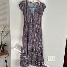 Jaase Midi Dress Button Up Purple Brown Fall Fairy Romantic Boho Prairie Peasant