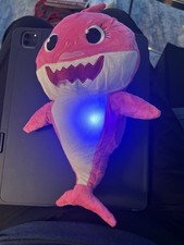 11 Pink Plush Shark Lights Up And Sings