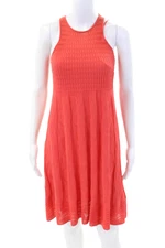Missoni Womens Textured Sleeveless Scoop Neck Layered Maxi Dress Orange Size EUR