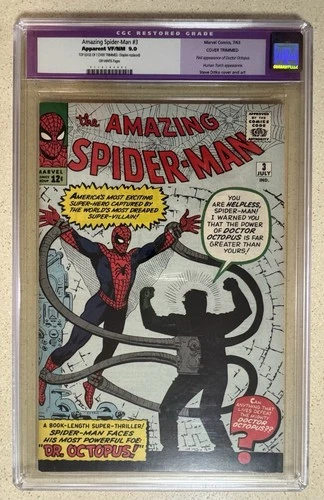 Amazing Spider-Man #3 CGC 9.0 Marvel 1963 Silver Age Key 🔑-  Slightly Restored