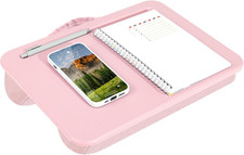 Compact Lap Desk   Rose Quartz, Fits 14" Laptops  Microbead Cushion, Built-In P
