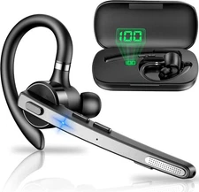 New bee Bluetooth Headset, 72H Talktime Wireless Earpiece for Black 