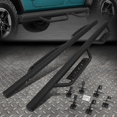 FOR 18-24 JEEP WRANGLER JL 4-DR ROUND TUBING DROP SIDE STEP BAR RUNNING BOARDS
