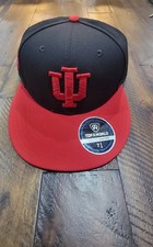 Top of the World Indiana Hoosiers Black Red Fitted Hat 7 1/4