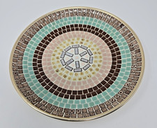 Amazing Large 50s Mosaic Platter Wall Hanging Tile Mosaic Round Plate