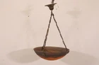 Art Nouveau Pendant Glass Bowl Signed Muller Freres Luneville (MVL8067)