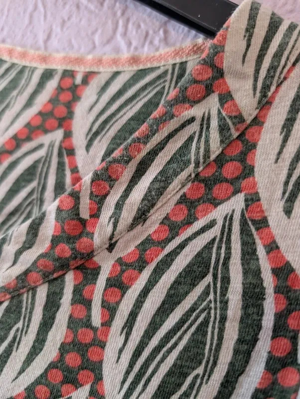 White Stuff Green Leaf Print Jersey Dress UK 12 Cotton Pockets Casual Summer image 3
