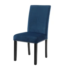 Roundhill Furniture Cobre Contemporary Velvet Dining Chair with Nailhead Trim...