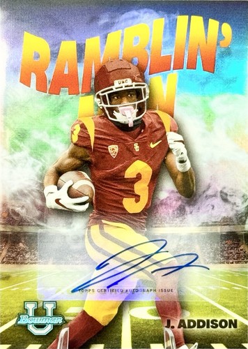 2022 Bowman University Chrome Jordan Addison Auto Ramblin' /99 RM-9 USC Trojans - Bild 1 von 5
